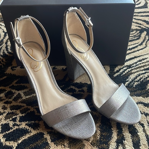 New Sam Edelman sandals in silver color. 4” heels. - Picture 2 of 6